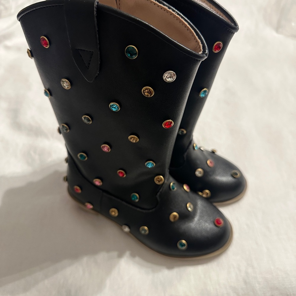 Black Boots with Colorful Studs